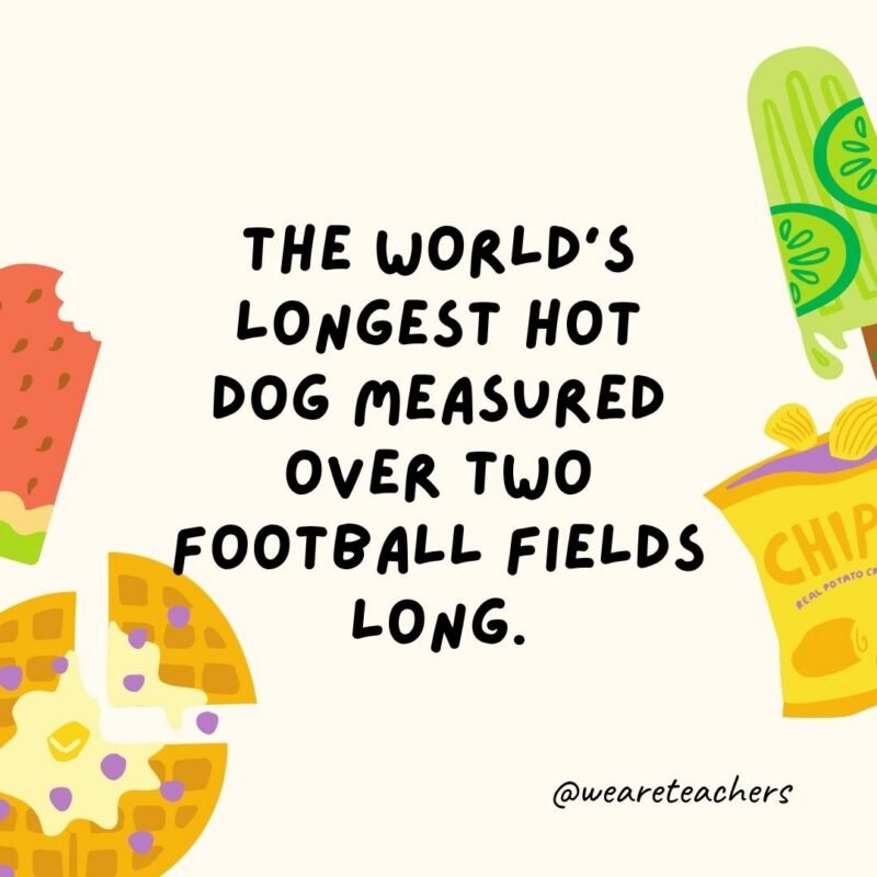 Fun Food Facts an image of a fun food fact surrounded by food clipart