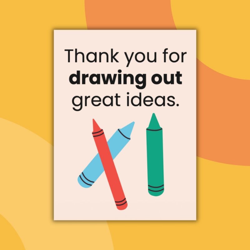 Printable Thank You Cards From Teachers to Students an image of a printable thank you card from teachers to students example