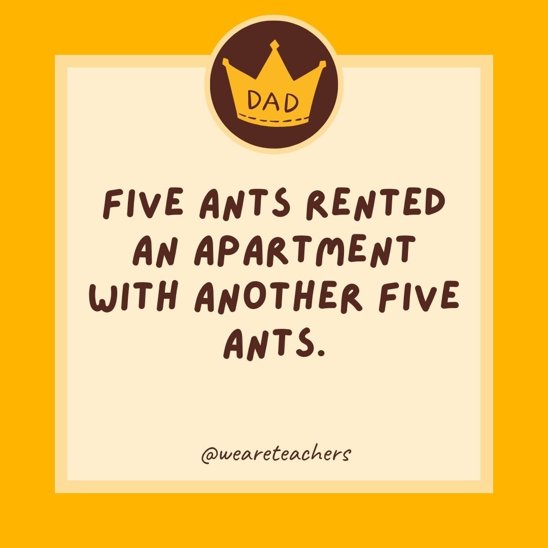 Five ants rented an apartment with another five ants. Five ants rented an apartment with another five ants.