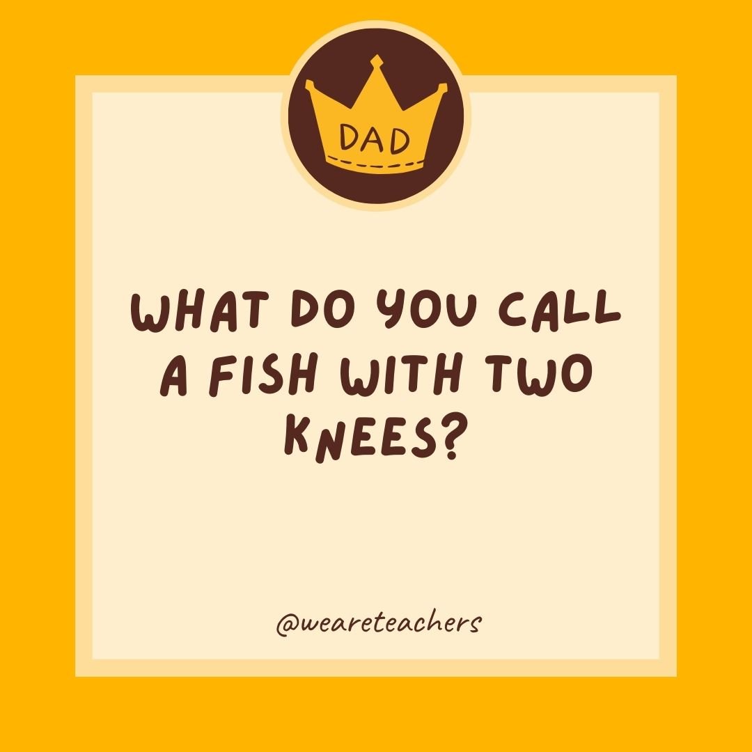 What do you call a fish with two knees? What do you call a fish with two knees?
- dad jokes for kids