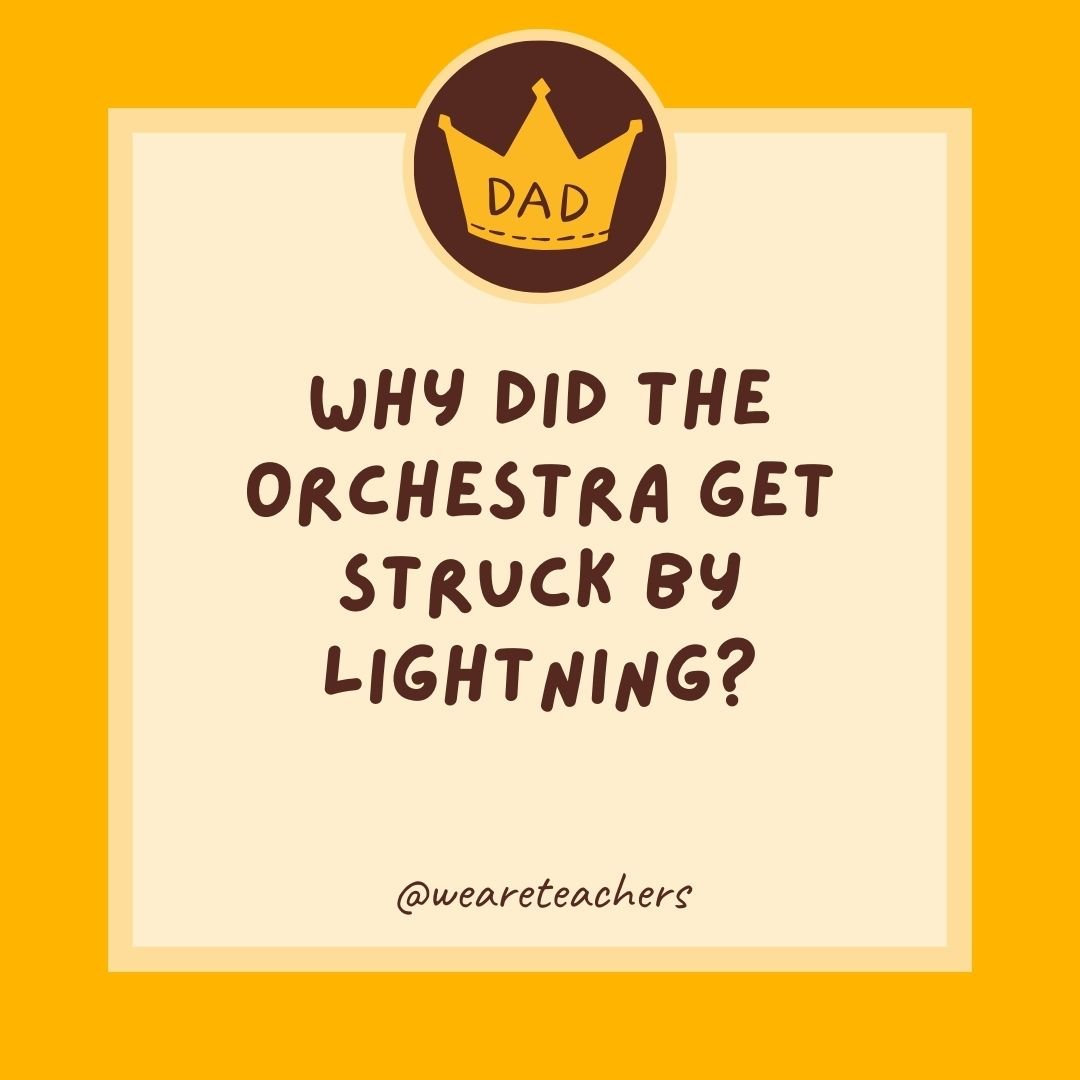 Why did the orchestra get struck by lightning? Why did the orchestra get struck by lightning?
