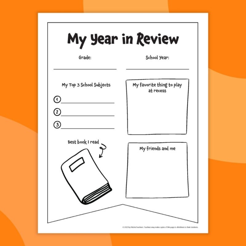 year in review worksheet
