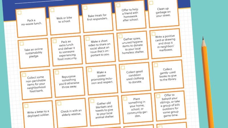 A 30 day service challenge worksheet