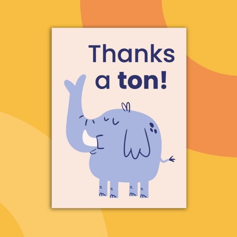 Printable Thank You Cards From Teachers to Students an image of a printable thank you card from teachers to students example