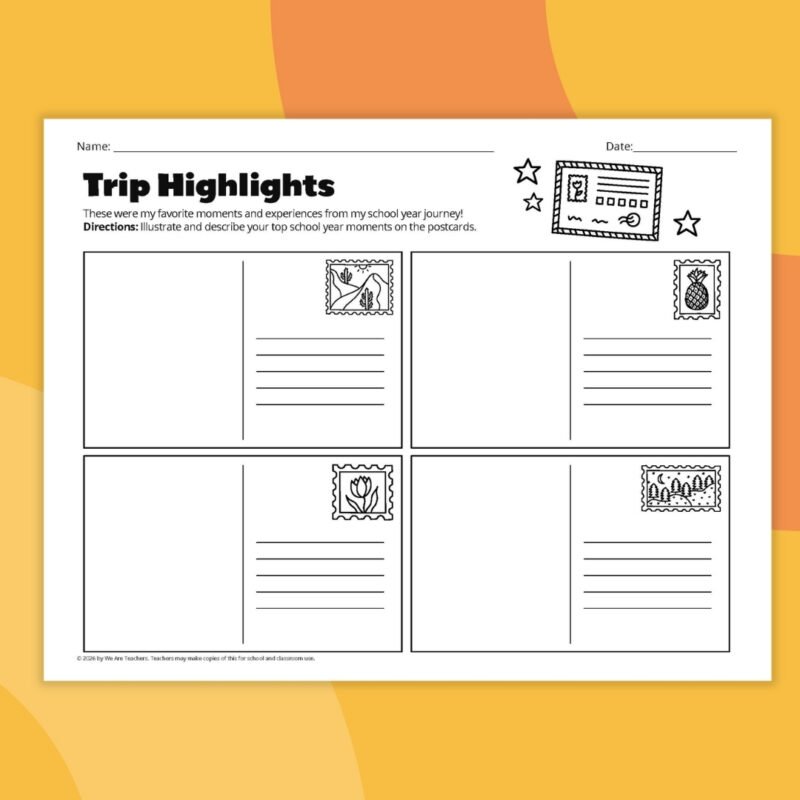 1 printable image from the end of the year memory printable