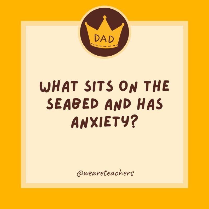 What sits on the seabed and has anxiety? A nervous wreck. What sits on the seabed and has anxiety? A nervous wreck.