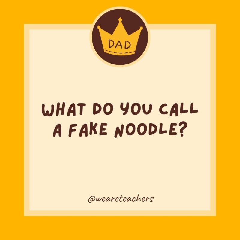 What do you call a fake noodle? What do you call a fake noodle?