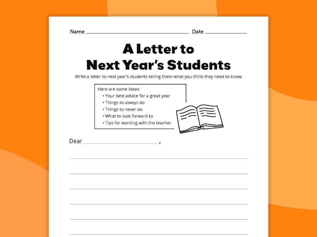 letter to next year's students worksheet