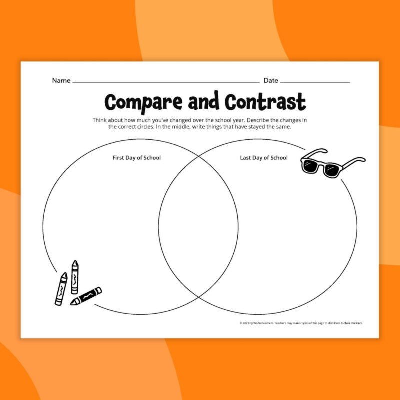 compare and contrast beginning and end of school year 