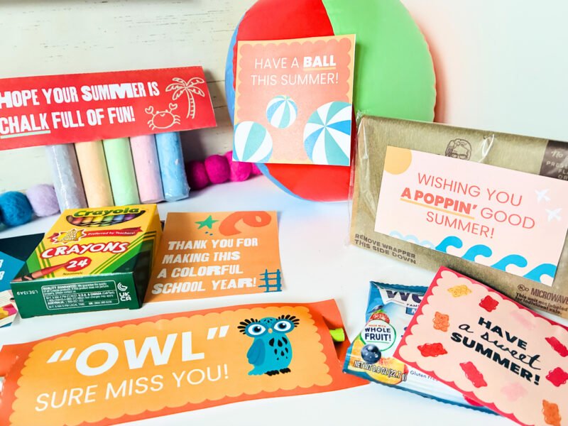 a printable tag and end of year gifts for student