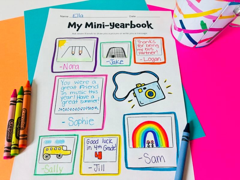 an end of year activity printable activity for students