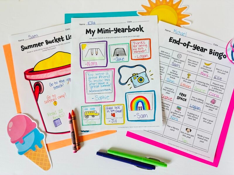 an end of year activity printable activity for students