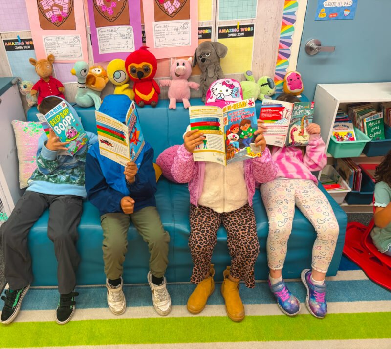 SimonSchuster5 Students and Simon & Schuster Ready to Read books