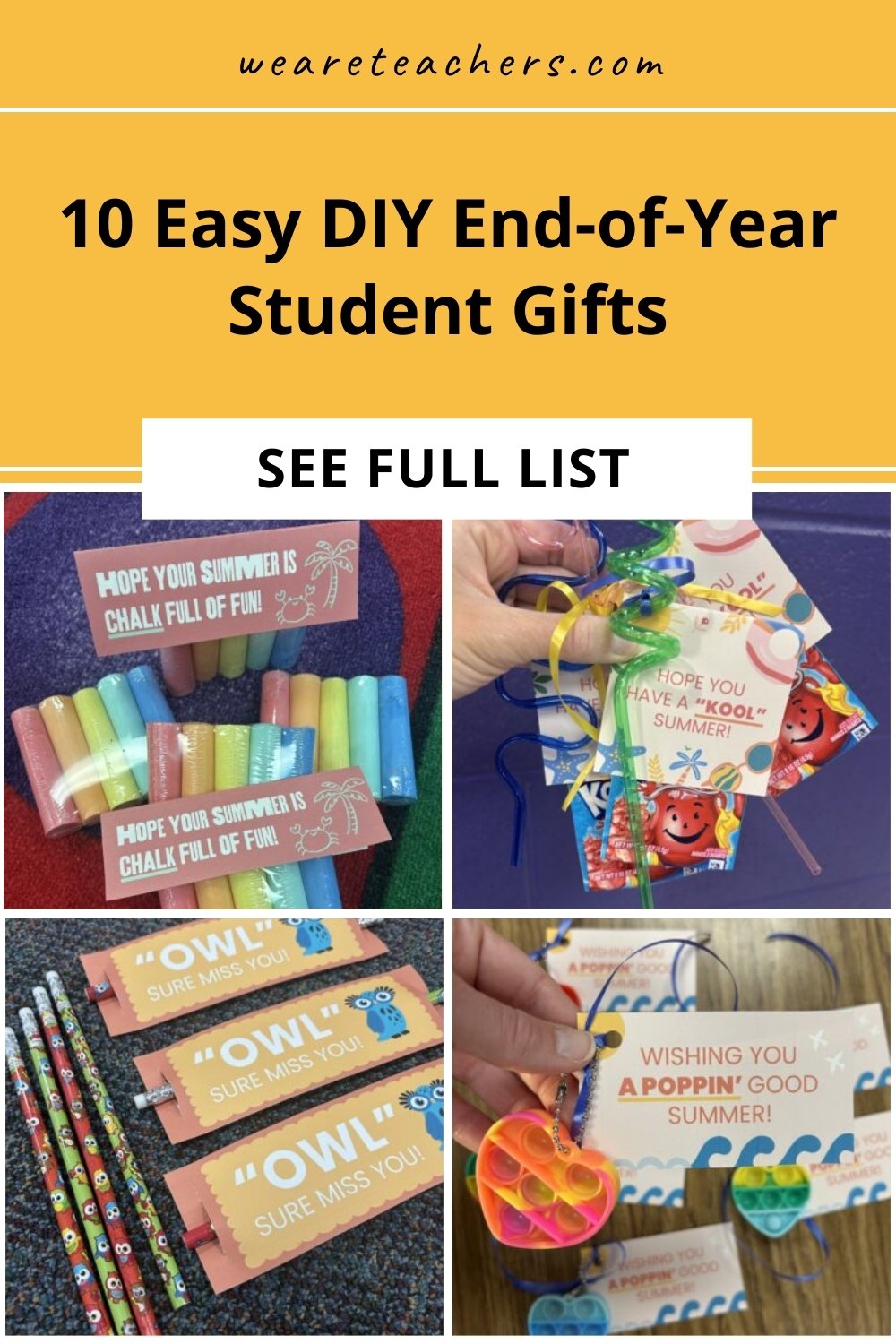 DIY for a dollar? Yes, it's possible! Inexpensive end-of-year student gifts are doable with these adorable and simple ideas, plus gift tags.
