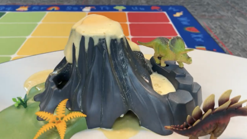 First Grade Science Projects an image of a first grade science experiment: volcano