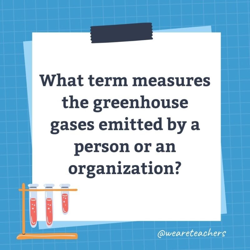 What term measures the greenhouse gases emitted by a person or an organization?