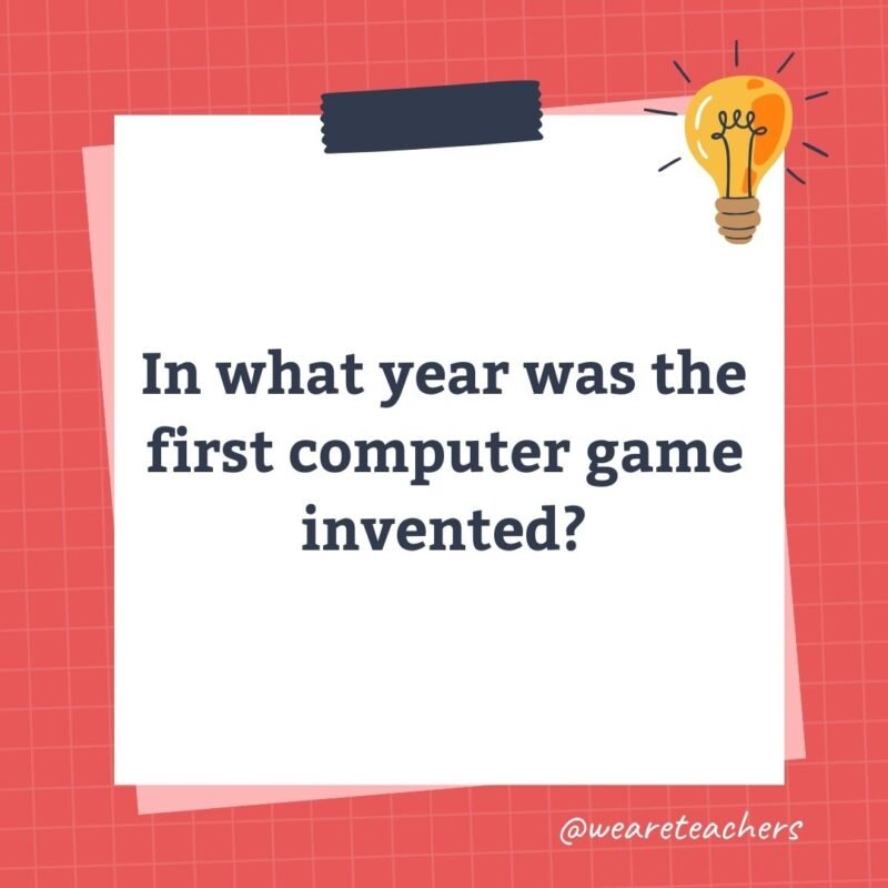 In what year was the first computer game invented?- science trivia