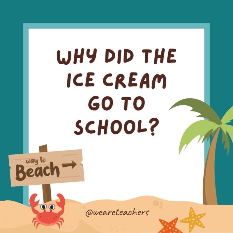 Why did the ice cream go to school?