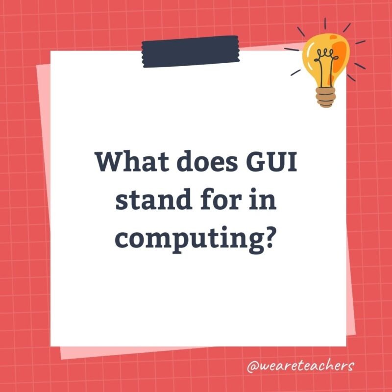 What does GUI stand for in computing?- science trivia