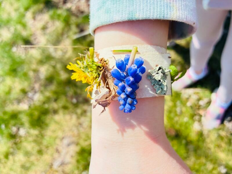 Earth Day Crafts an earth day craft that has been created into a nature bracelet.