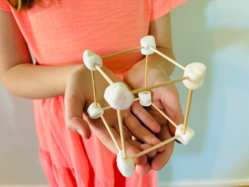 Fine Motor Activities an image of a fine motor activity that has students build a snack sculpture of marshmallows and toothpicks