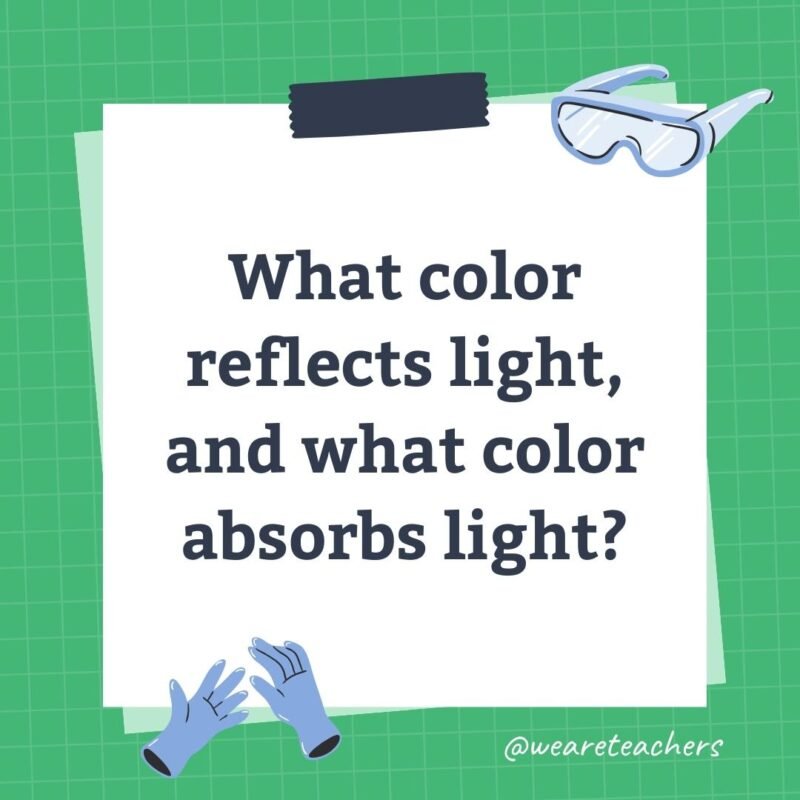 What color reflects light, and what color absorbs light?- science trivia