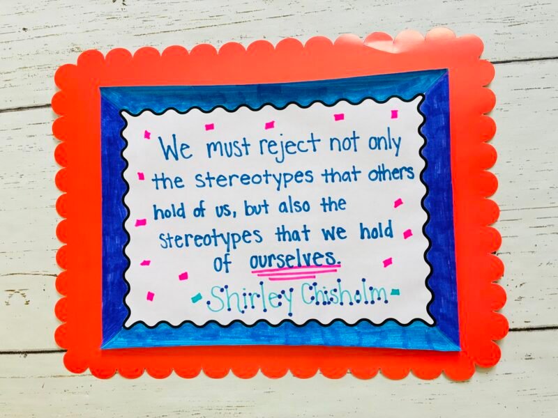 an image of a Women's History Month activity: a famous woman from history quote poster